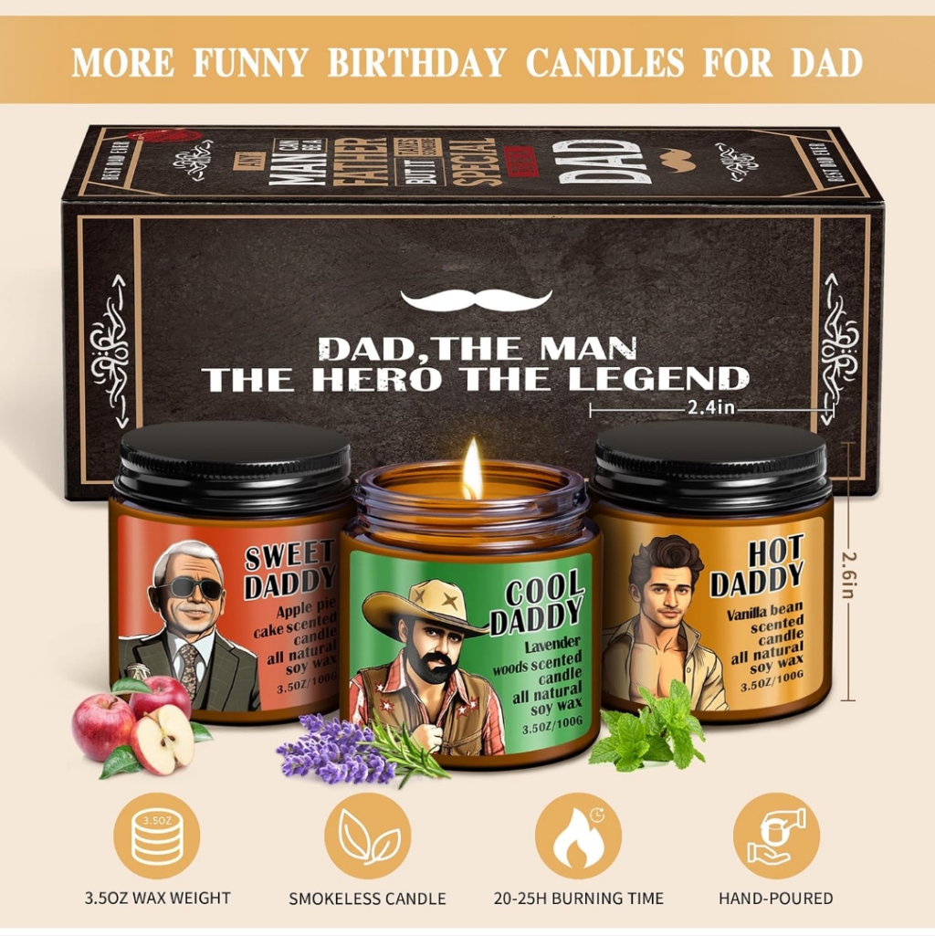 Nib Dad Gift Three Candle Set